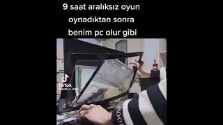 9 saat aralıksız oyun oynadıktan sonra pc #shorts #bilgisayar #oyun