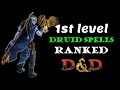 Druid spells ranked (1st level): D&D 5e