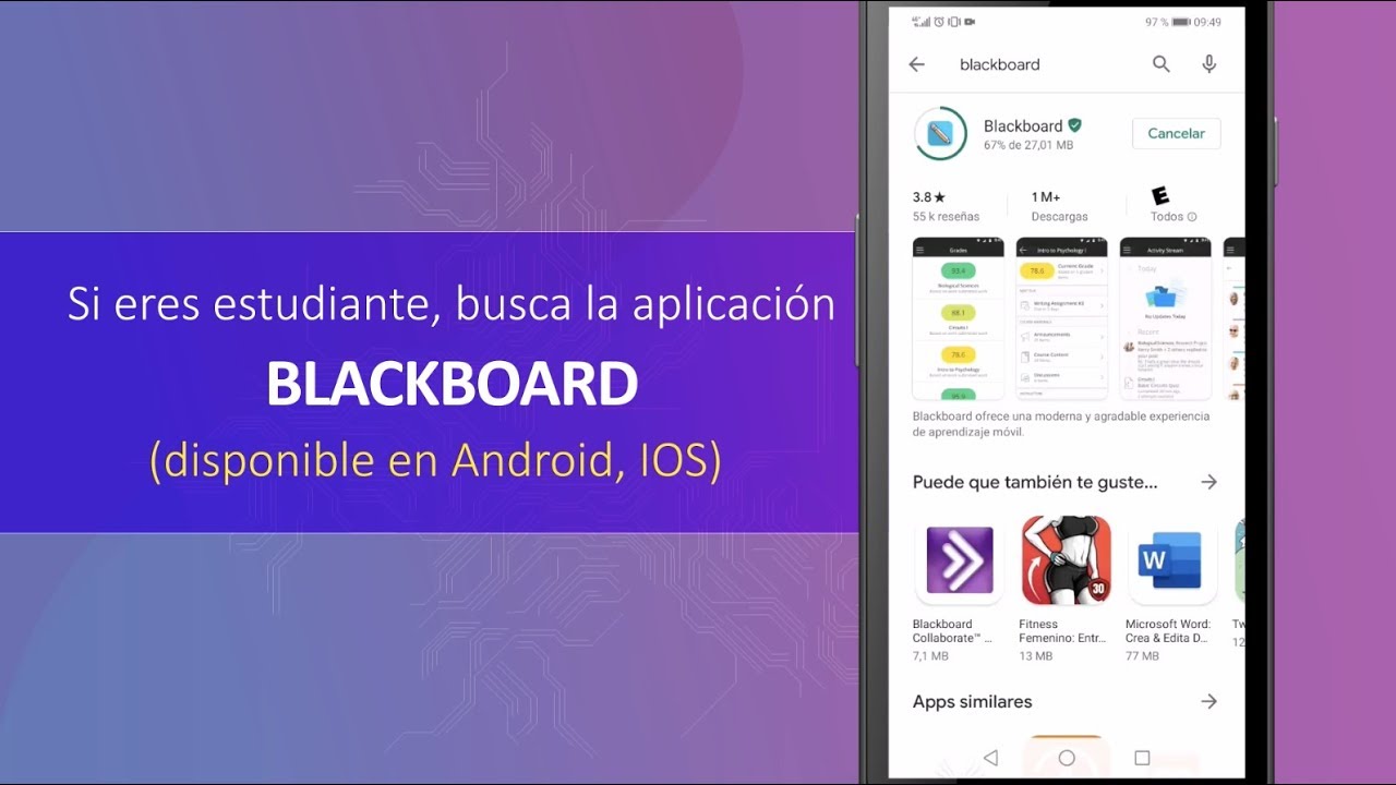 Descarga app Blackboard para estudiantes YouTube