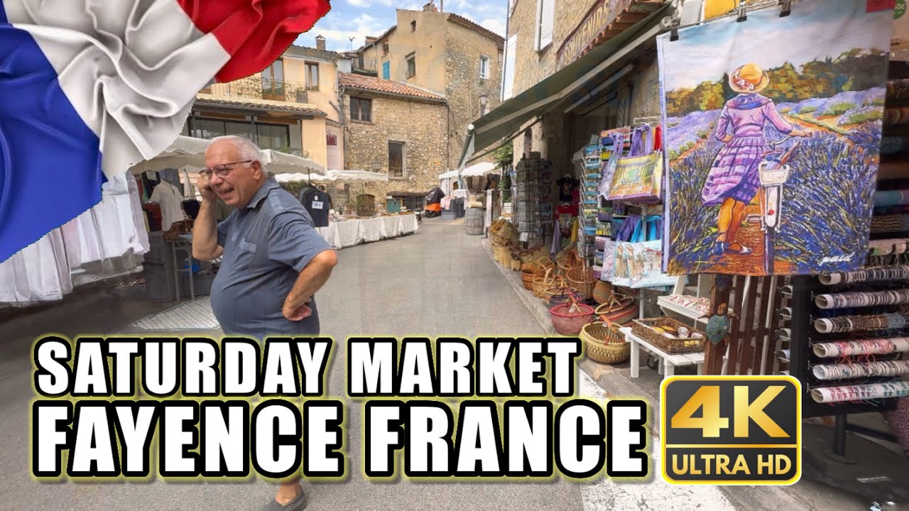SATURDAY MARKET Fayence, France 🇫🇷 kuyáJÖcal Walking Street Tour 2025