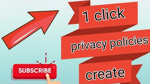 How to create privacy policies in 1 click !! How to make privacy policies for blog!!