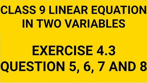 Linear Equation in Two Variables Class 9 Exercise 4.3||NCERT||PSEB||CBSE||