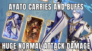 Ayato Buffs And Carries With MASSIVE Normal Attack Damage! | Genshin TCG