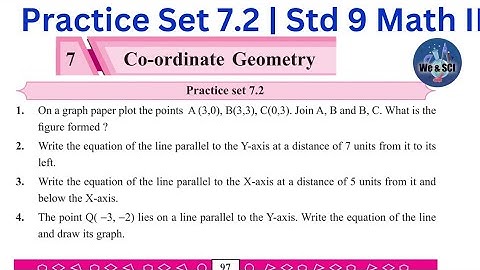 Practice Set 7.2 |  L.7 Co-ordinate Geometry | 9th Math II Std 9 Geometry
