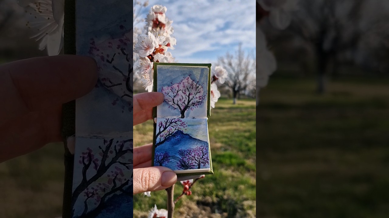 крошечный скетчбук и палитра 