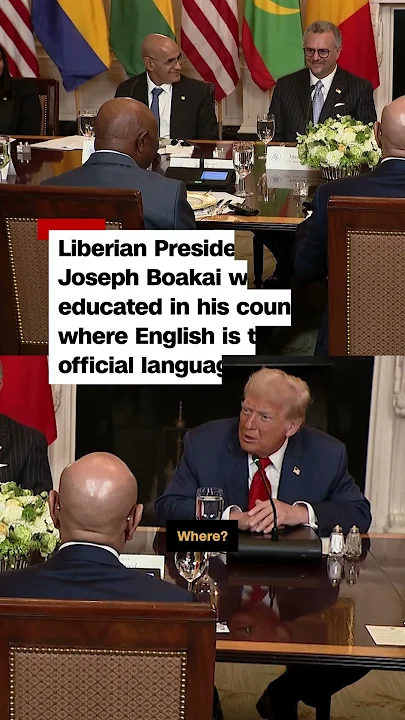 Trump praises Liberian leader’s English. It’s his native language