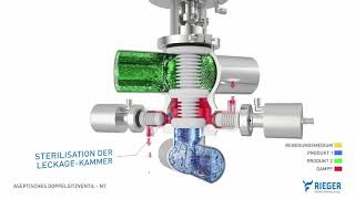 RIEGER aseptisches Doppelsitzventil N7 Animation