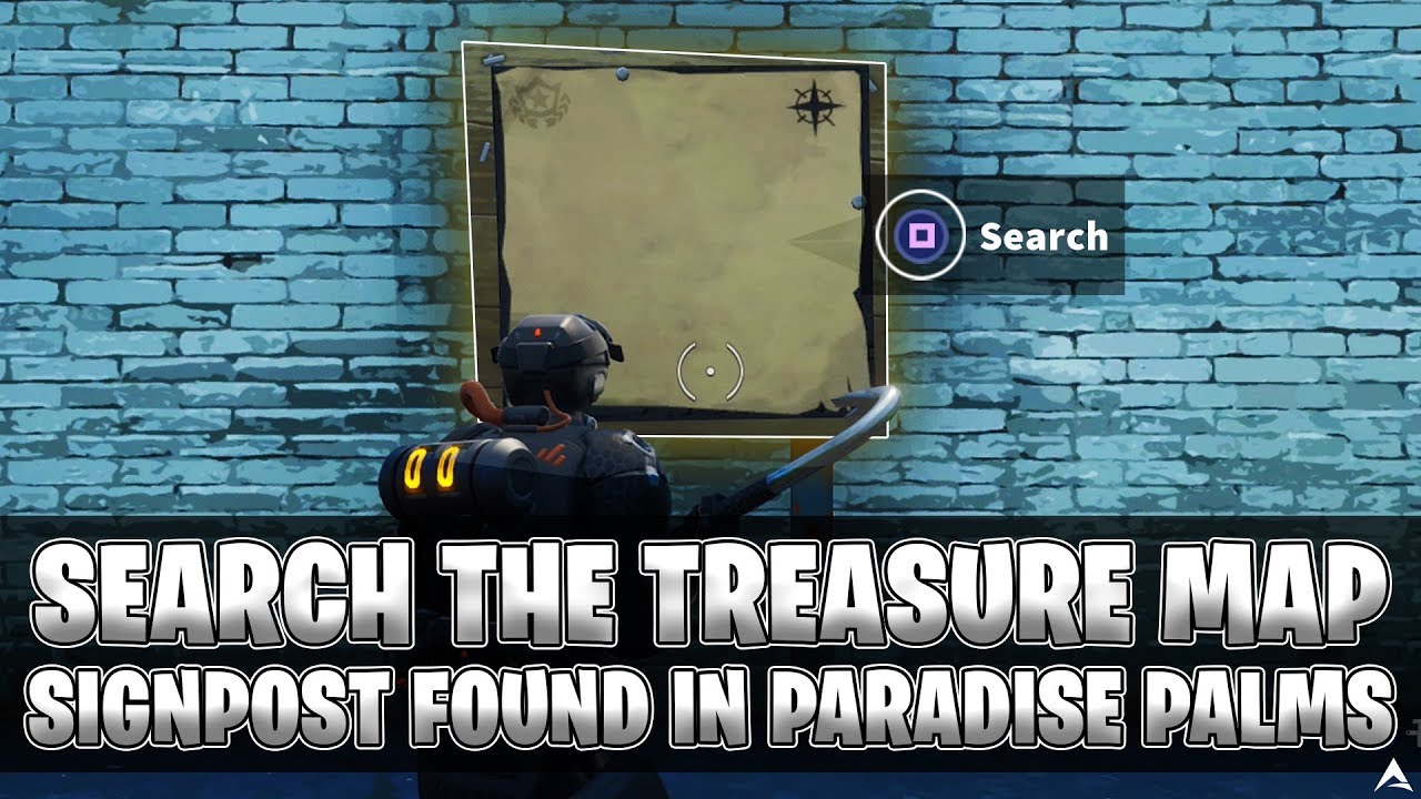 search the treasure map signpost found in paradise palms