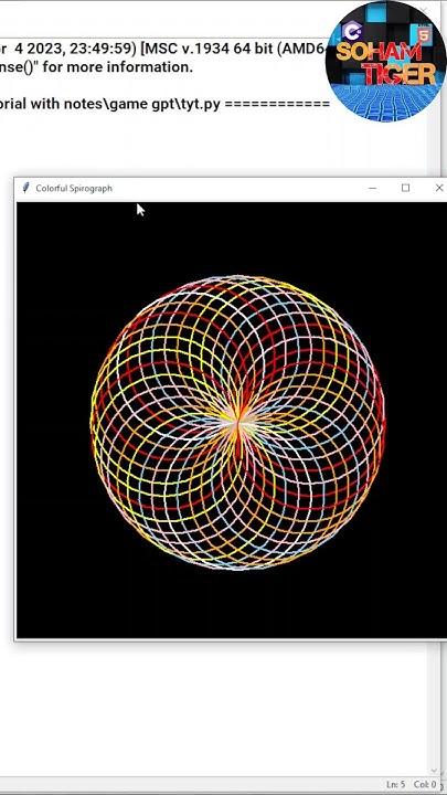 Amazing Spirograph Python Graphics using Turtle 🐢 #python #pythonshorts ...