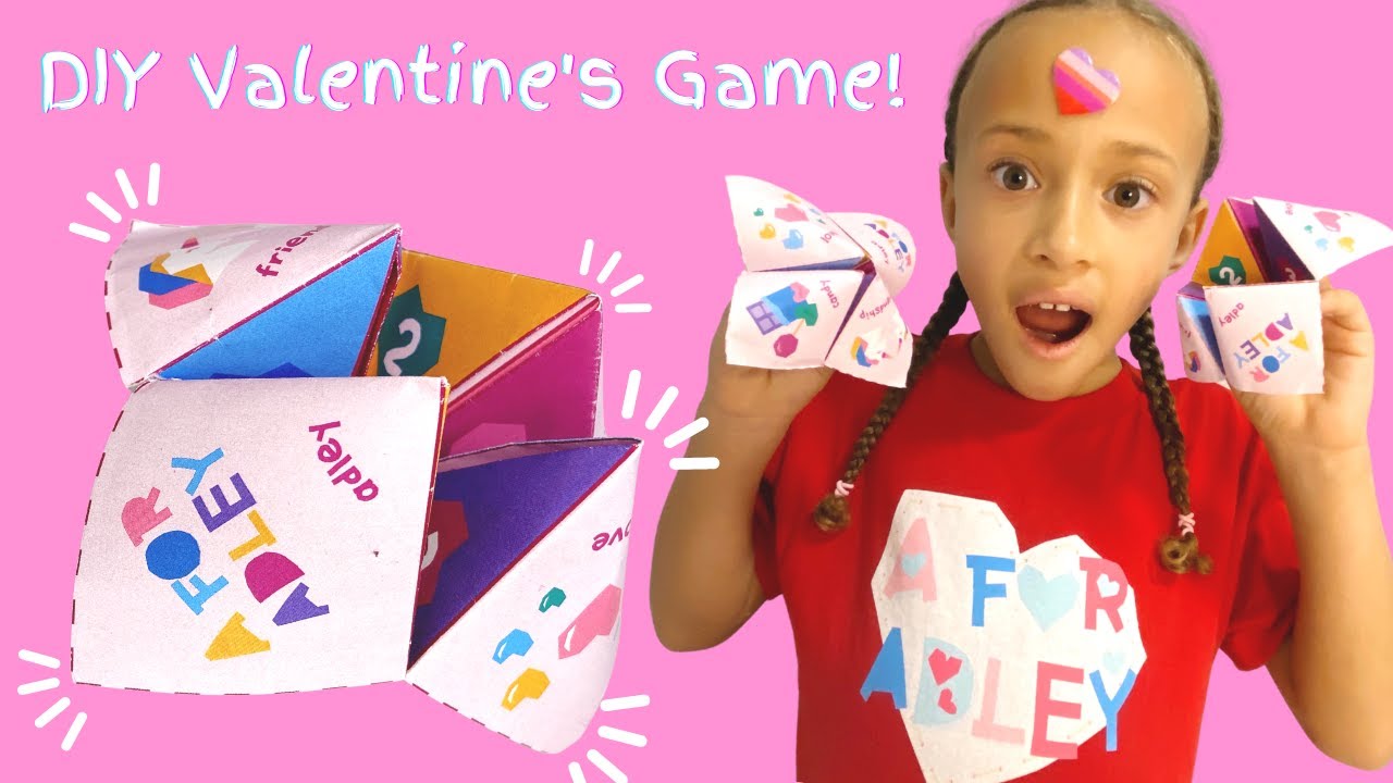 A for Adley Valentine's Fortune Teller! Paper Chatterbox Craft YouTube