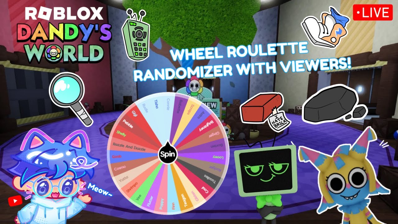 🔴 WHEEL ROULETTE RANDOMIZER RUN AND PLAYING DANDY'S WORLD WITH VIEWERS ...