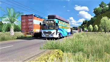 Veera V7 Bus Mod ETS 2 | Bus Games | Veera V7 Sleeper | Vishal Travels Mumbai to Mangalore | ETS2