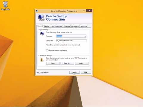 Windows 8.1: Connect to a network computer using Remote Desktop
