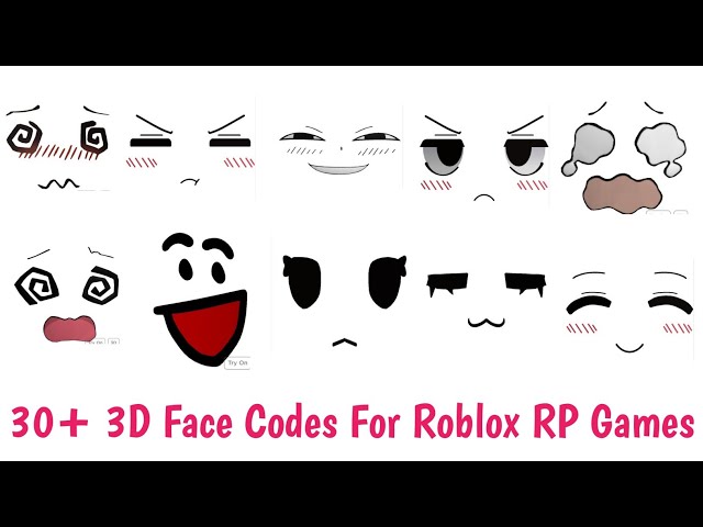 3D FACE CODES (USE W EMPTY HEAD) PT.1! BERRY AVENUE FACE CODES, BLOXBURG &  BROOKHAVEN RP #roblox 