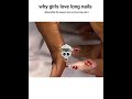 why girls love long nails meanwhile the reason why we love long nails 💀 #bts #shorts #ytshorts