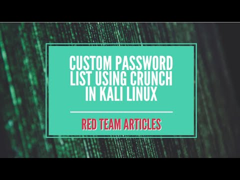 How to make custom Password Wordlist in kali Linux | RedTeam Articles | Crunch #Pentester