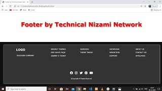 Footer Using Html, CSS | Nizami Coding