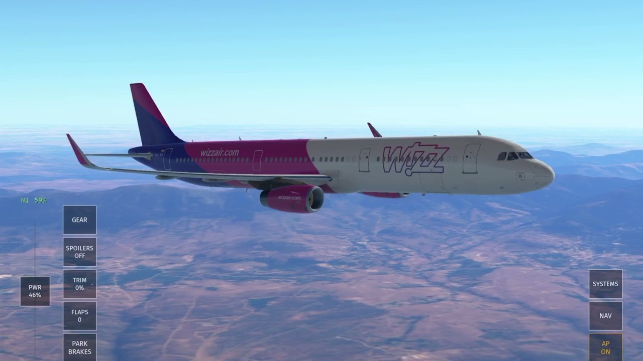 Wizz air full flight time lapse a320 Spain - Portugal