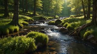 1 Hour | Calming forest river stream  nature ambience