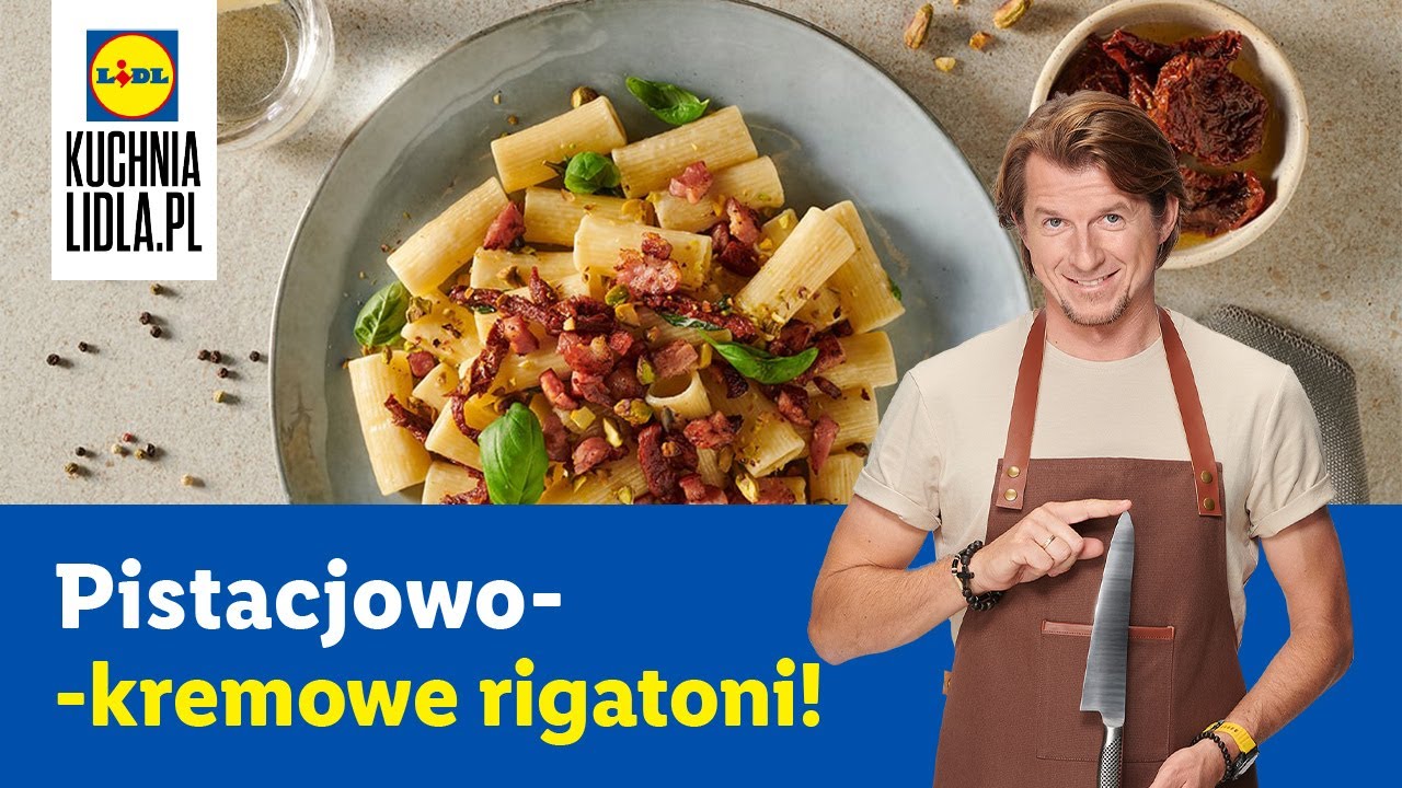 Makaron rigatoni z kremową ricottą i pistacjami | Karol Okrasa & Kuchnia Lidla