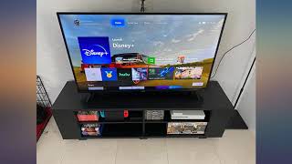 Tangkula TV Stand Modern Wood Storage Console Entertainment Center for TV up to review