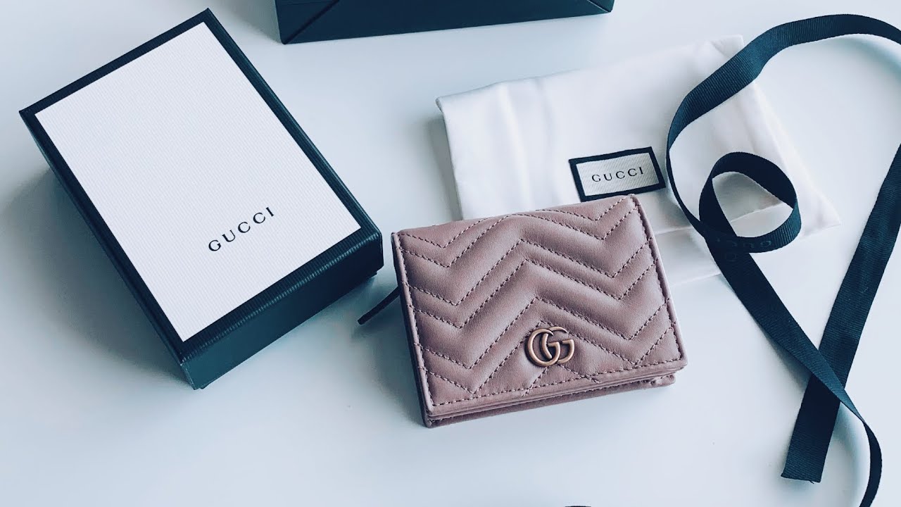 Gucci marmont card case dusty pink hotsell