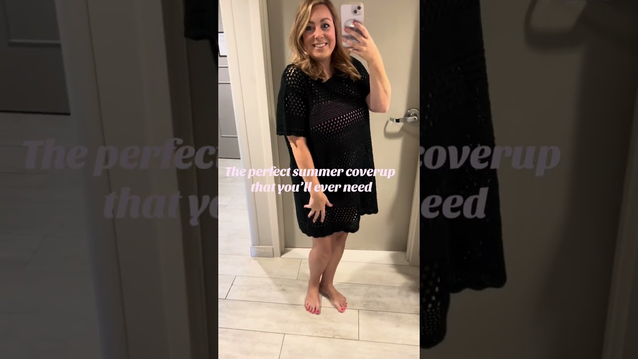 Sleek black swimsuit coverup for summer vibes 