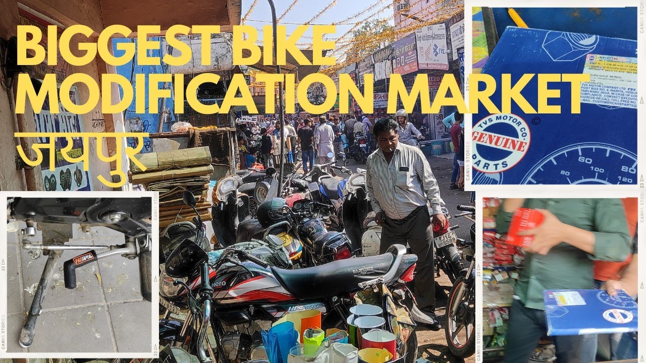 Biggest bike modification market of Jaipur Ajmeri gate famous for bikes parts ns200 RTR