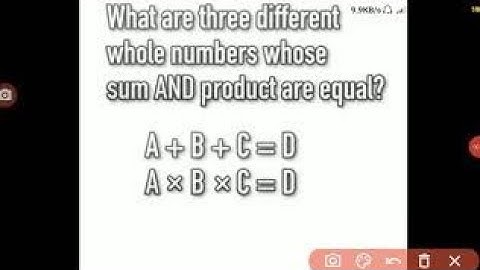 What is three different whole number whose sum and product are equal.