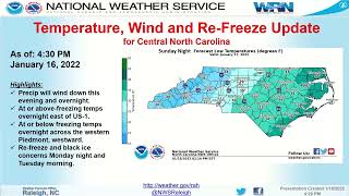 NWS Raleigh Winter Storm Update for Central NC - 4:30 PM Sunday, Jan 16, 2022