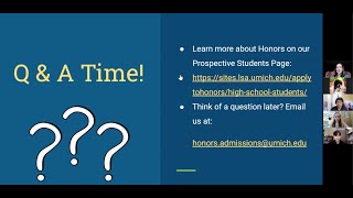 Honors Admissions Q&A - 4/16/2021