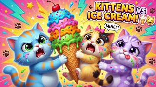 Meow Meow Billi Ke Bache 😻 | Funny Cat Cartoon | Ice Cream Story 🍦 | Kids kidzoriofun 