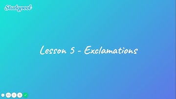 Studypool Grammar Lessons - Exclamations