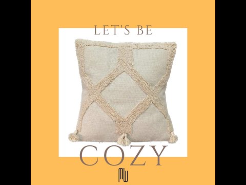 Linen Look Handcrafted Punch Needle Pillow Cover