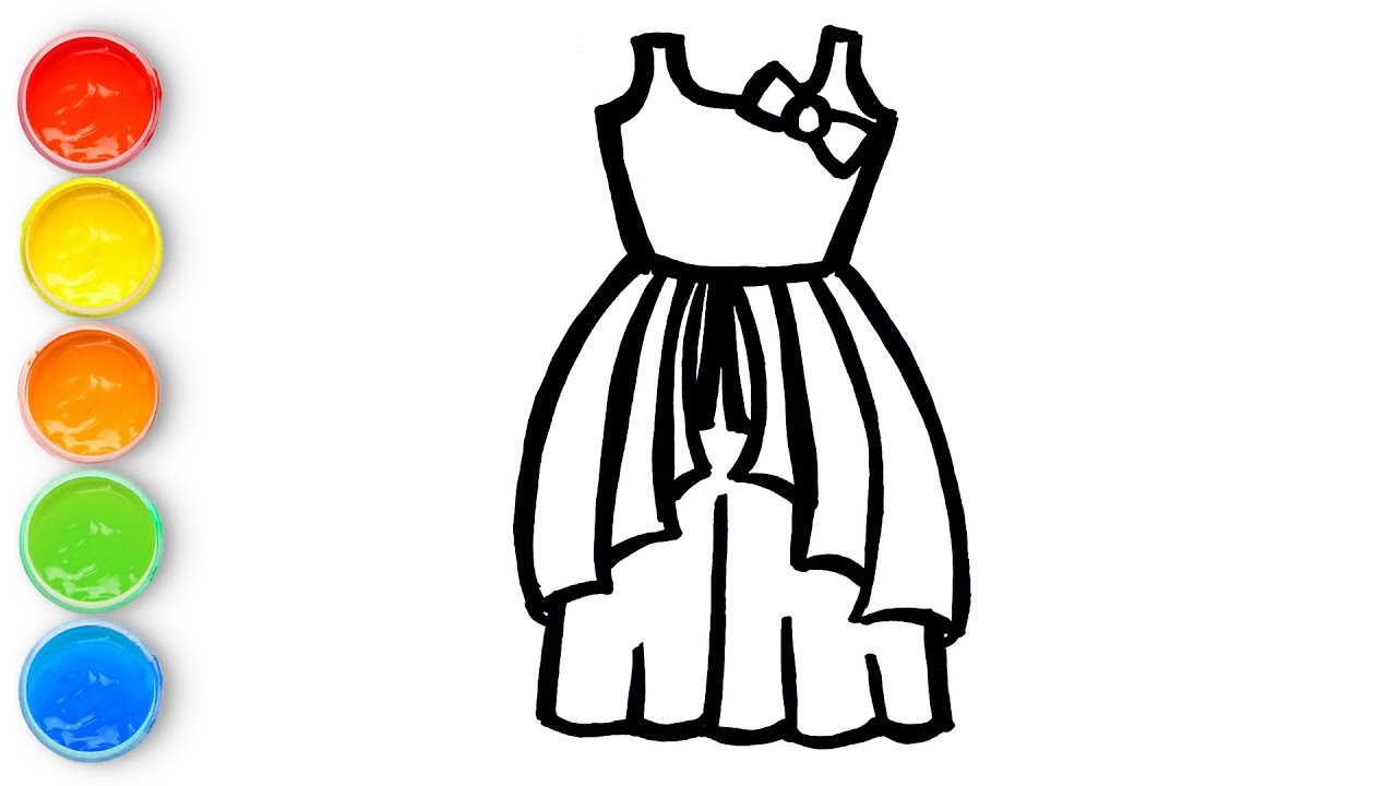 How to Draw Barbie Dress Easy and Fun Drawing, Painting and Coloring