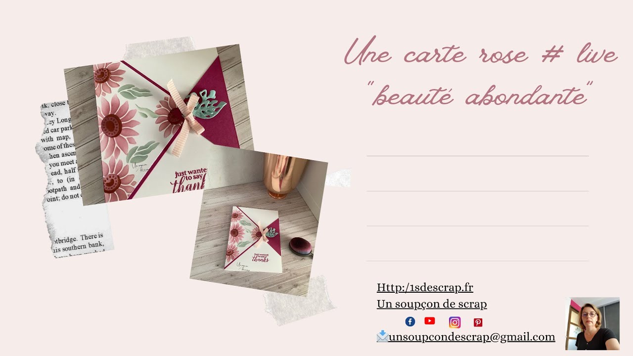 Une carte enveloppe pour octobre rose- Live