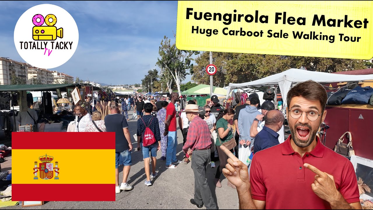 Huge!! Fuengirola Saturday Flea Market Carboot Sale Spain Walking Tour ASMR 4K