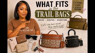 What REALLY Fits in Coach's Tiny Trail Bags👀 Size 12 vs 15 vs Trail Bag #coach #coachbag #whatfits