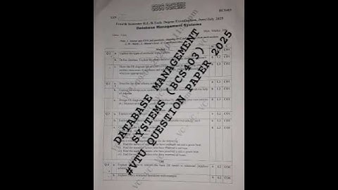 BCS403 Database Management Systems Question Paper 2025 #vtu #2025exams #vtupapers #dbms #viral#short