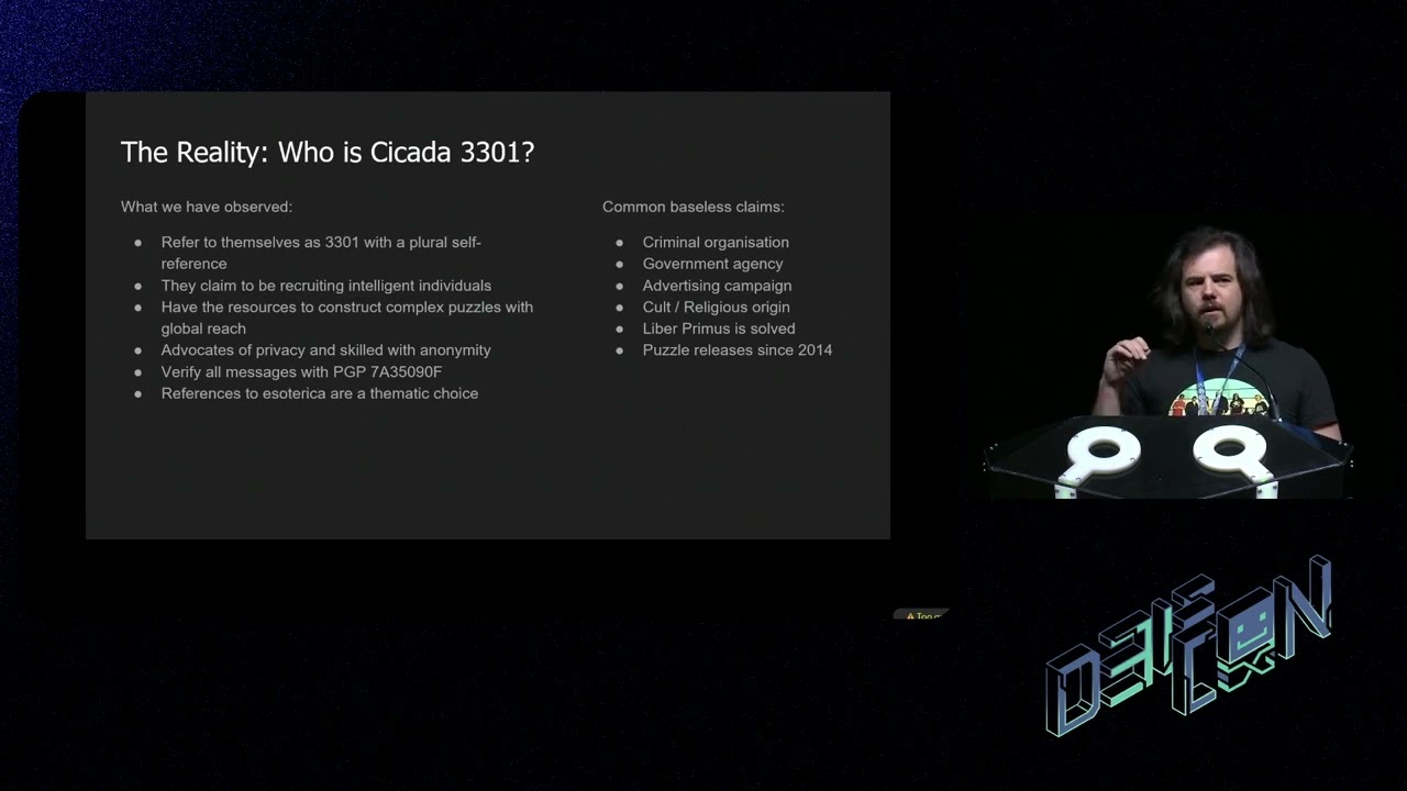 DEF CON 31 War Stories - Cracking Cicada 3301 - Taiiwo, Artorias
