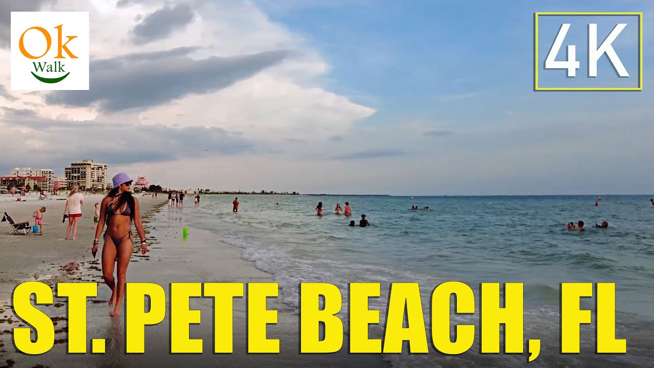 [4K] St Pete Beach, Florida - USA Sunset Walking Tour 🎧 Stereo Sound ...