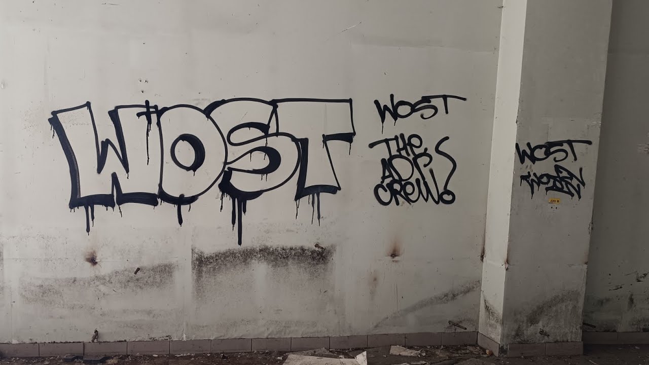 Post graffiti on the abandoned