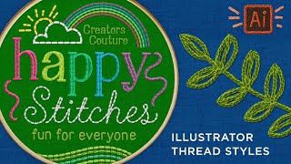 Embroidery Thread Graphic Styles for Illustrator | Hand-Embroidered Illustration Effect screenshot 4