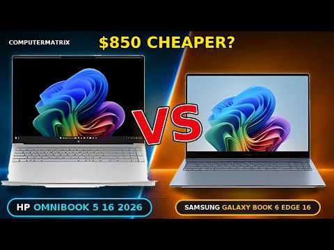 Samsung Galaxy Book 6 Edge 16 vs HP OmniBook 5 16 2026 comparison video thumbnail