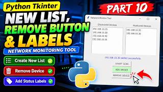 #10 Python Network Monitor GUI Add & Remove Devices with Tkinter Khmer