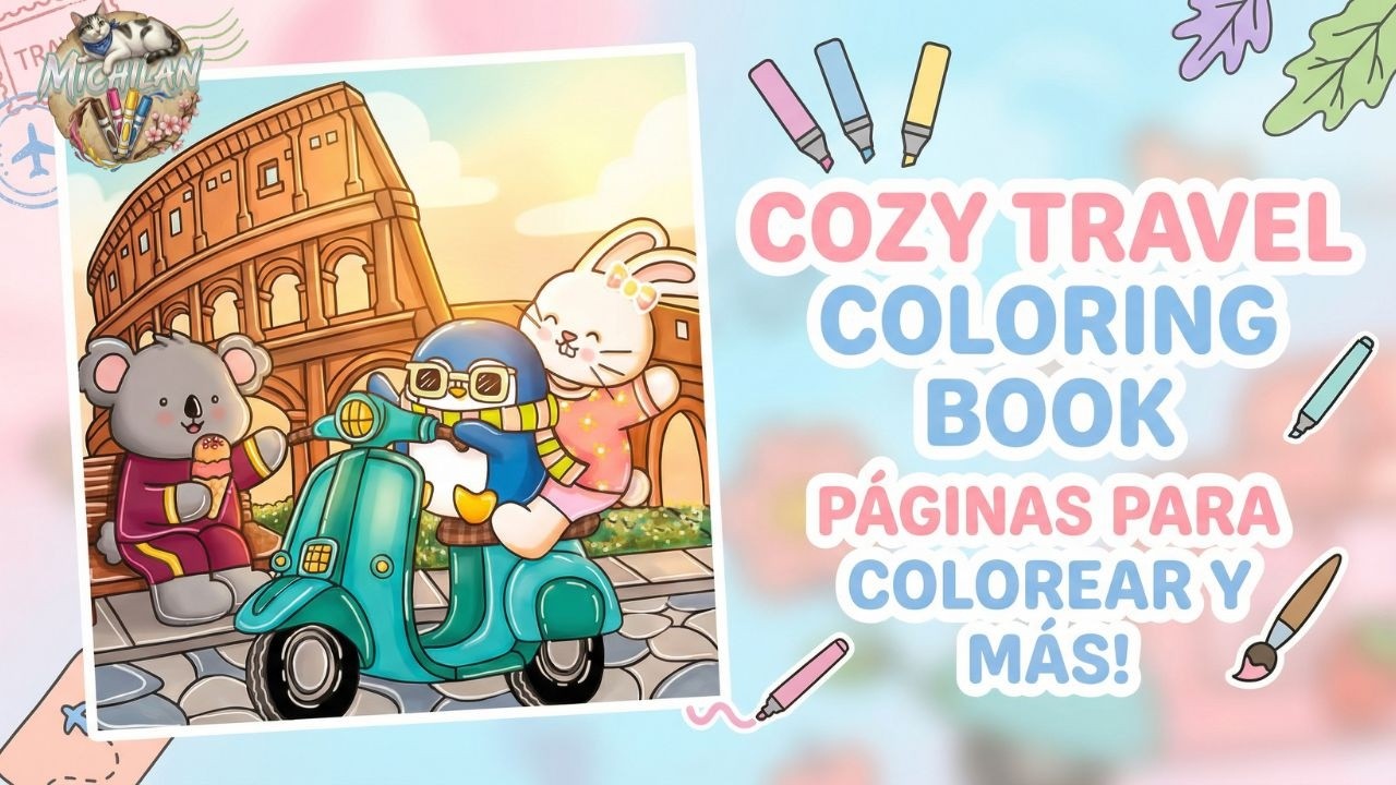 #ASMRColoring #ASMR #Satisfying  Art 🎨 Coloring the Cozy Travel Coloring Book with Markers