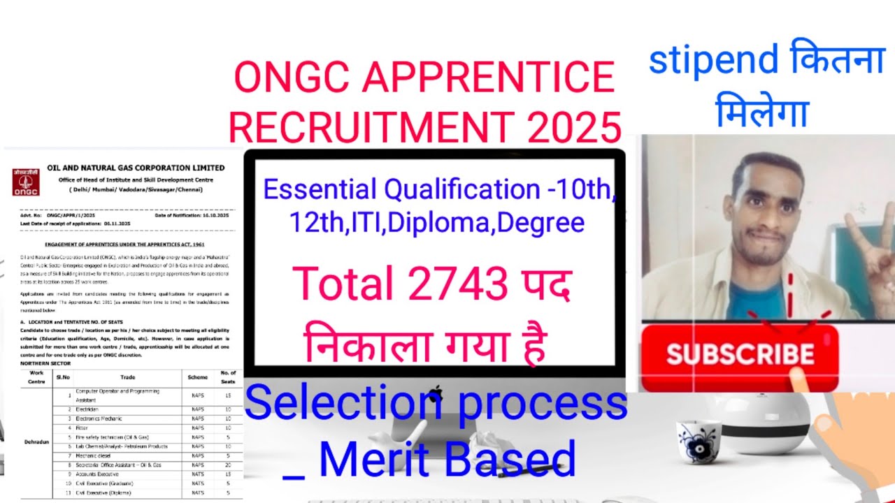 ONGC Apprentice Recruitment 2025 ll ONGC Apprentice Full Notification Out 2025 ,ONGC Apprentice 2025