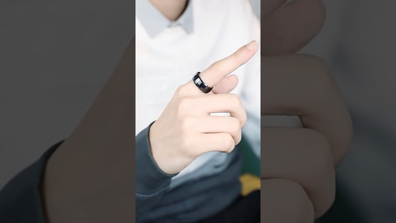 Men's zircon ring black high-grade ceramic index finger simple light luxury men's ring