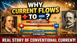 Why Current Flows from + to − 🤯 Real Story of Conventional Current | Class 10 & 12 Physics Explained