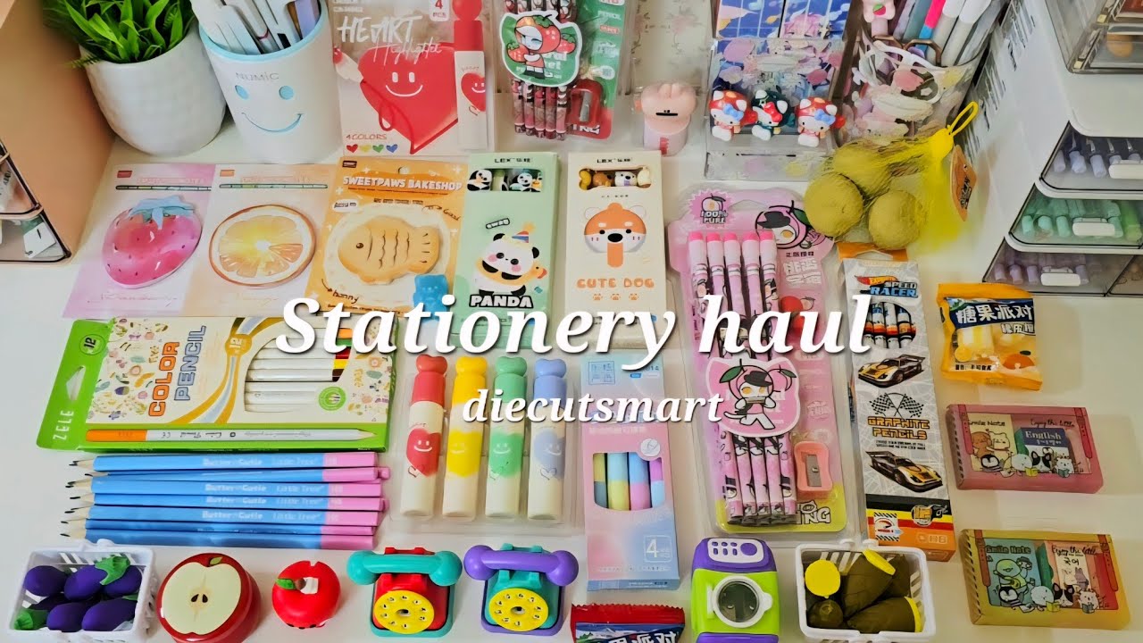 ASMR unboxing cute kawaii stationery from diecutsmart ✨️💕 lot of new stationery items 😌😊